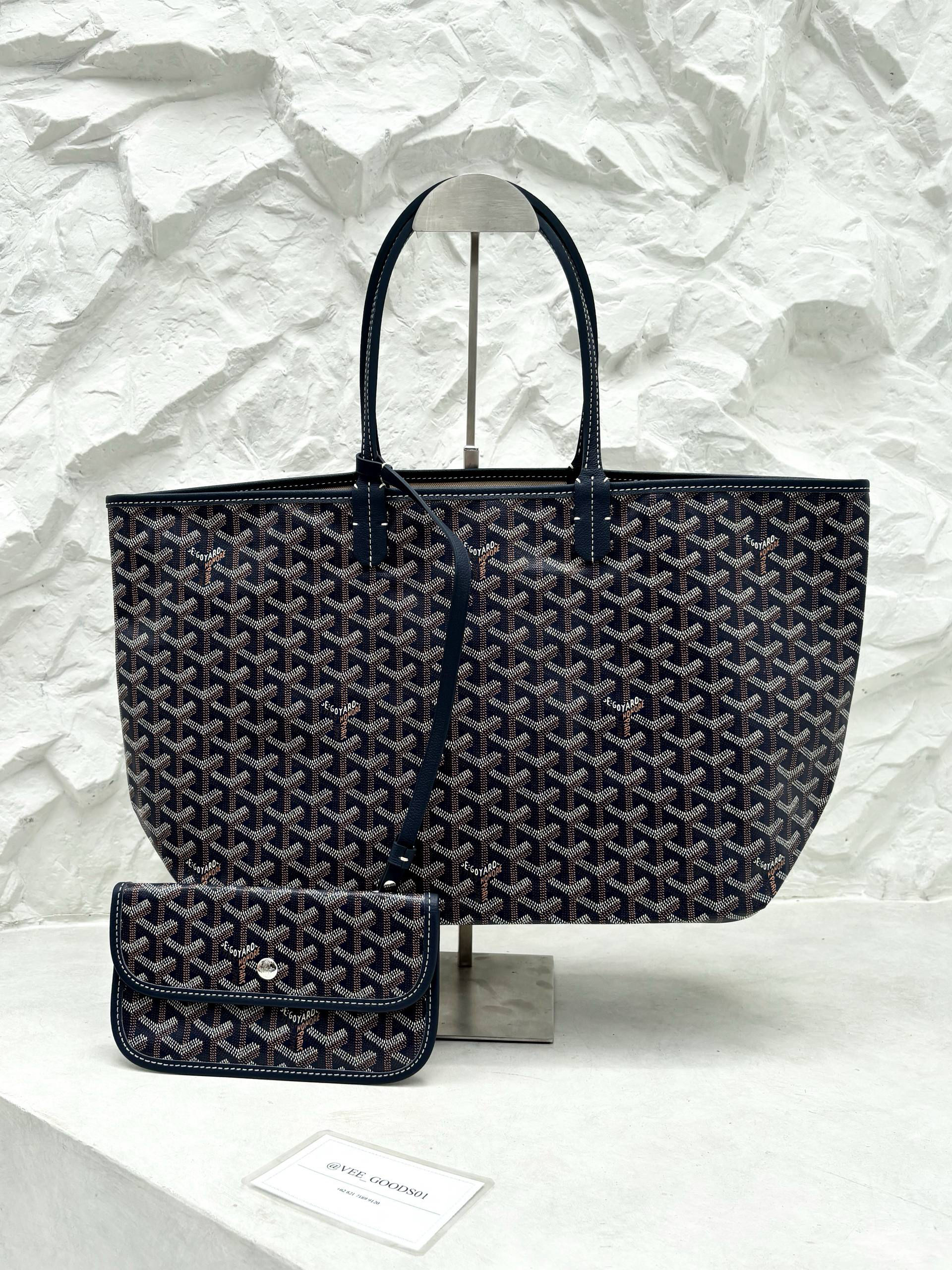 GOYARD SAINT LOUIS NAVY SIZE PM TOTE BAG