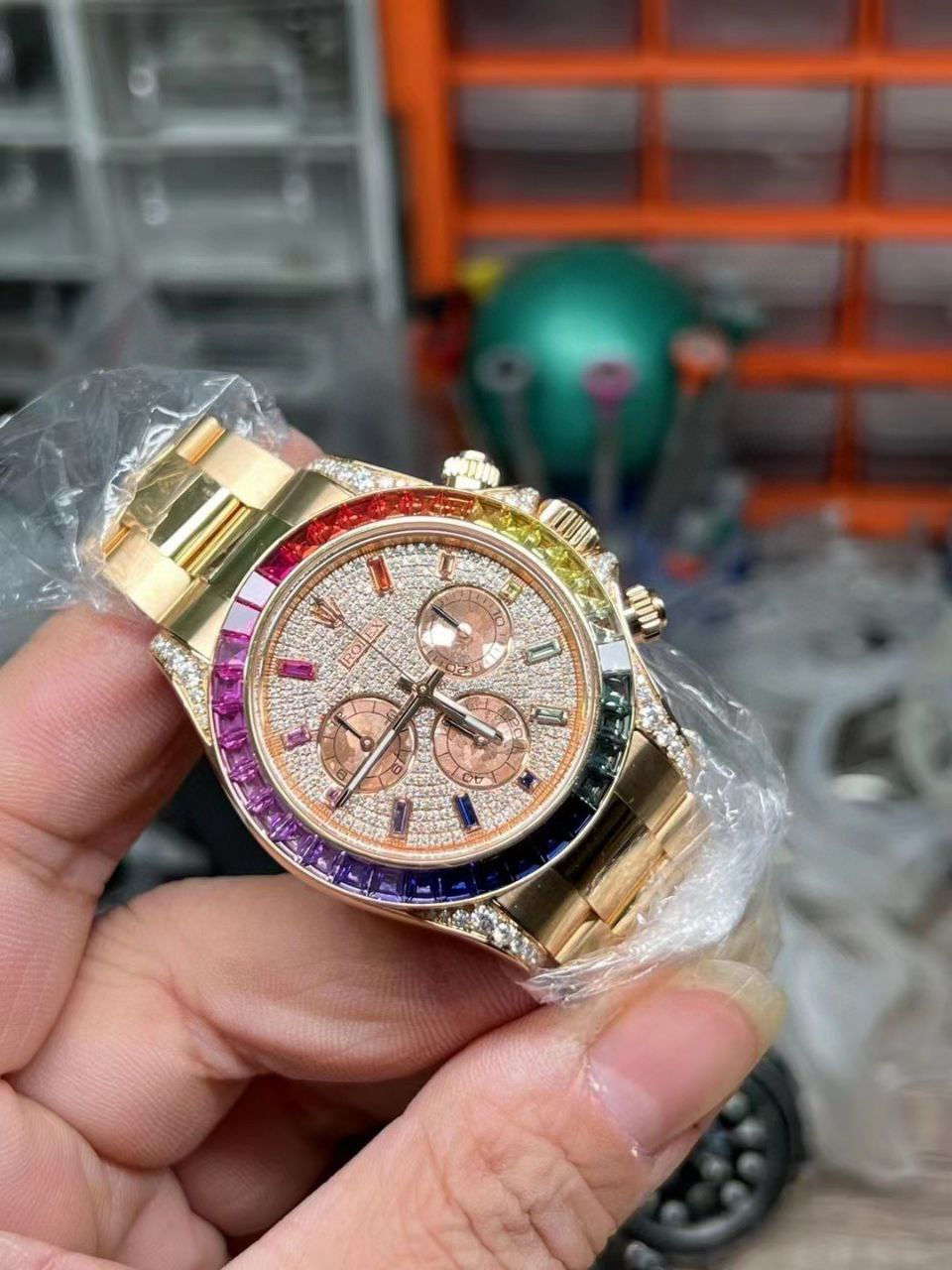 Thumbnail: Rolex daytona rose gold dial clean 4130 stainless steel 9046SL