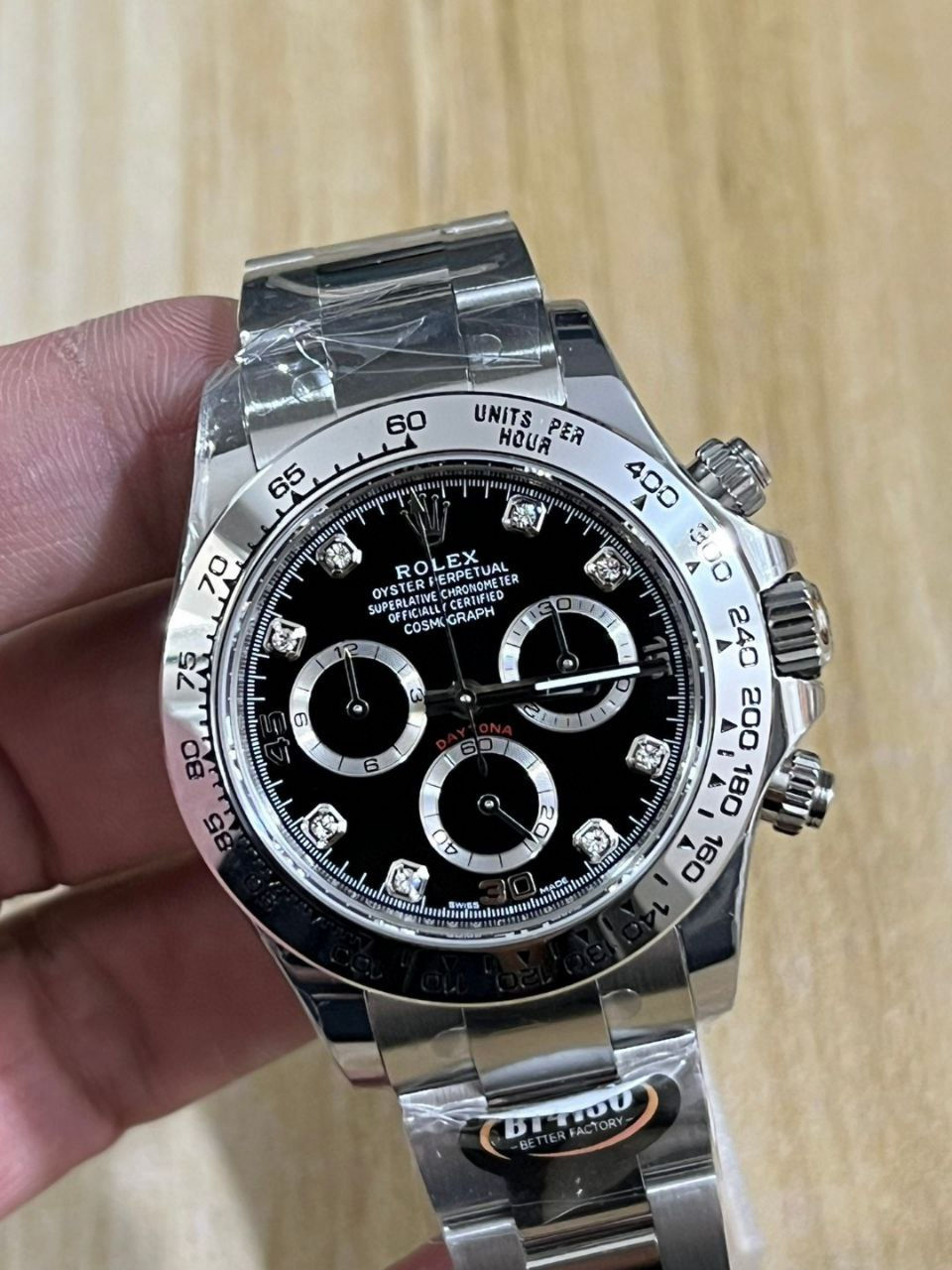 Thumbnail: Rolex daytona black silver dial Bt 4130 stainless steel 904L