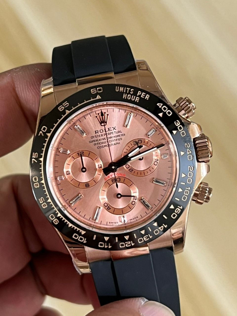 Thumbnail: Rolex daytona rose gold dial Bt 4130 rubber strap 904L