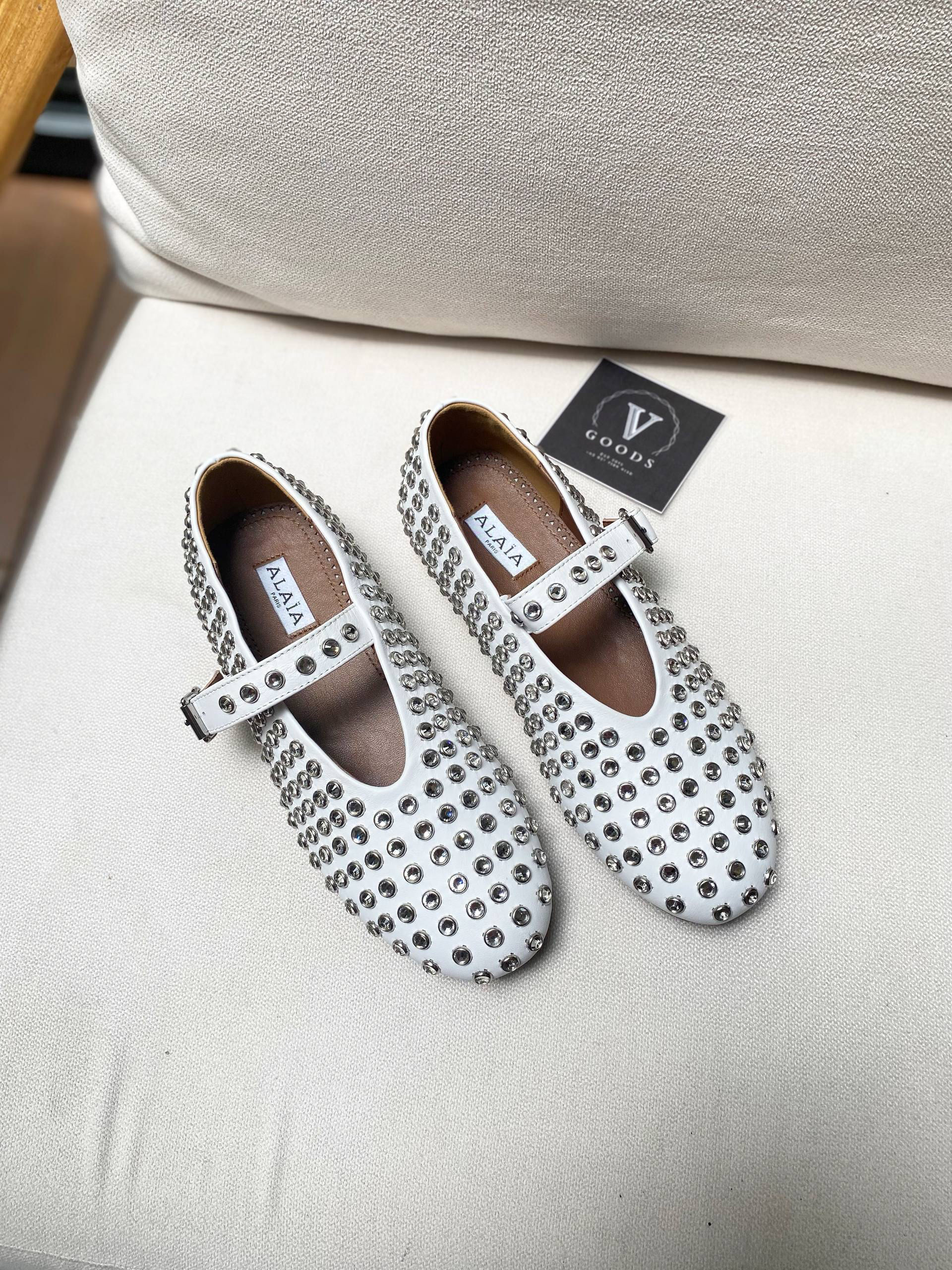 ALAIA STRASS LAMBSKIN BALLET