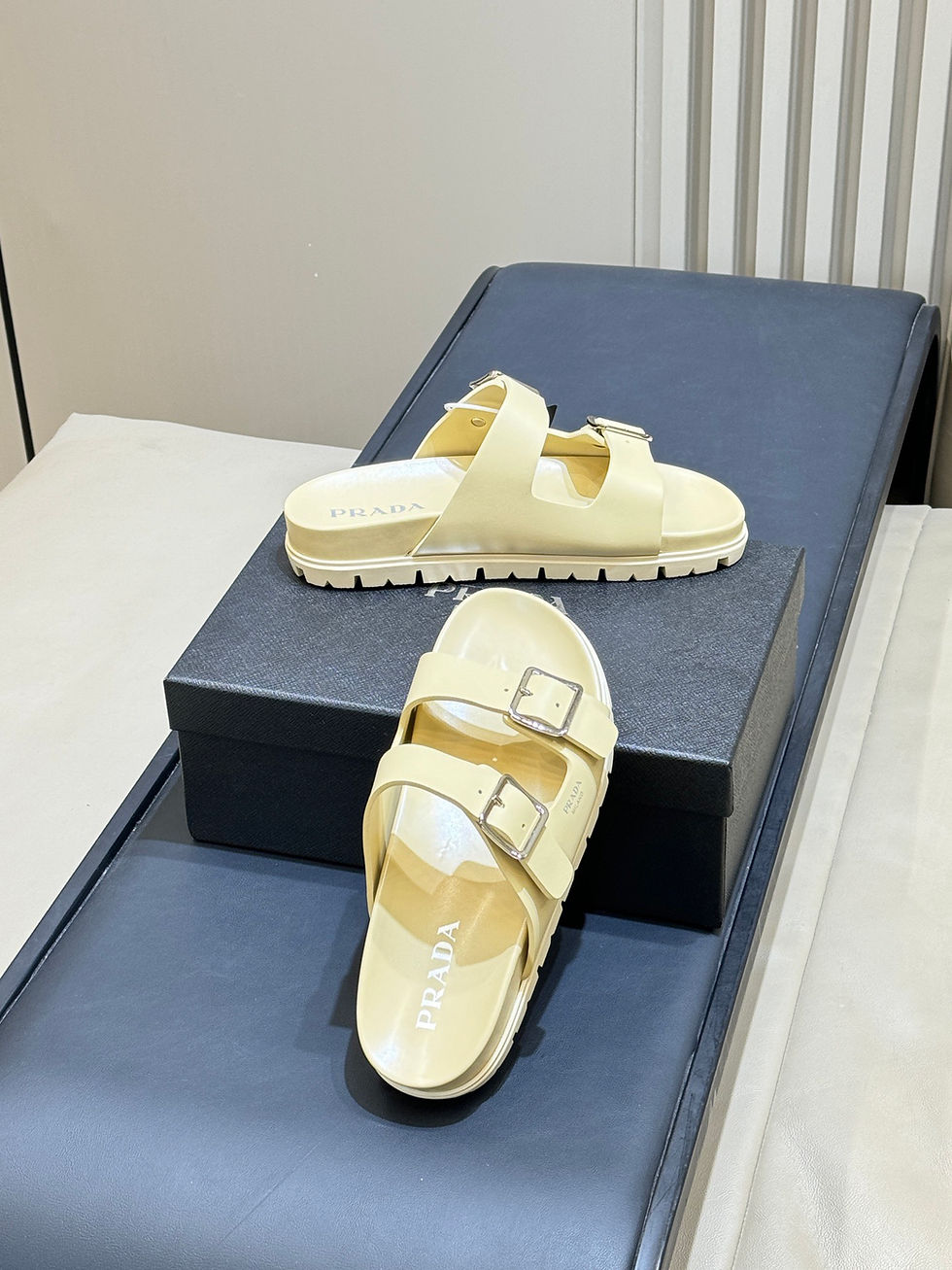 Thumbnail: PRADA SENDALS DOUBLE STRAP MULES