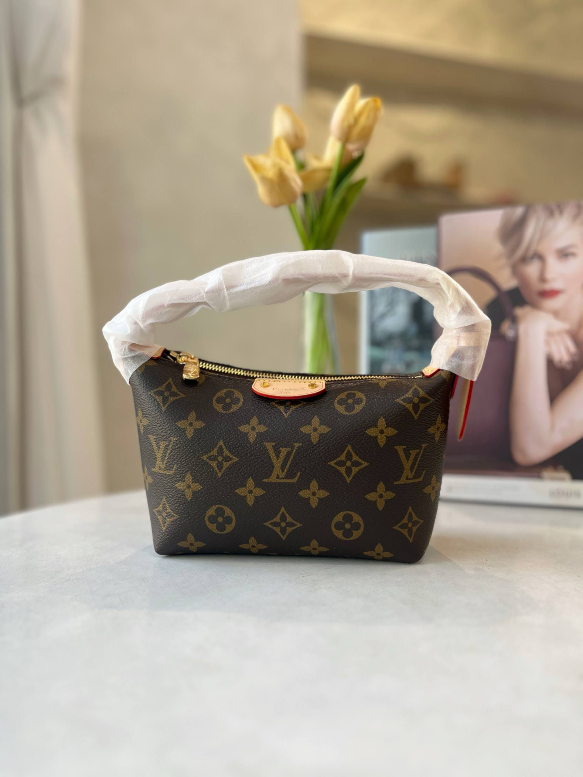 LV POCHETTE HILLS MONOGRAM LEATHER BAG