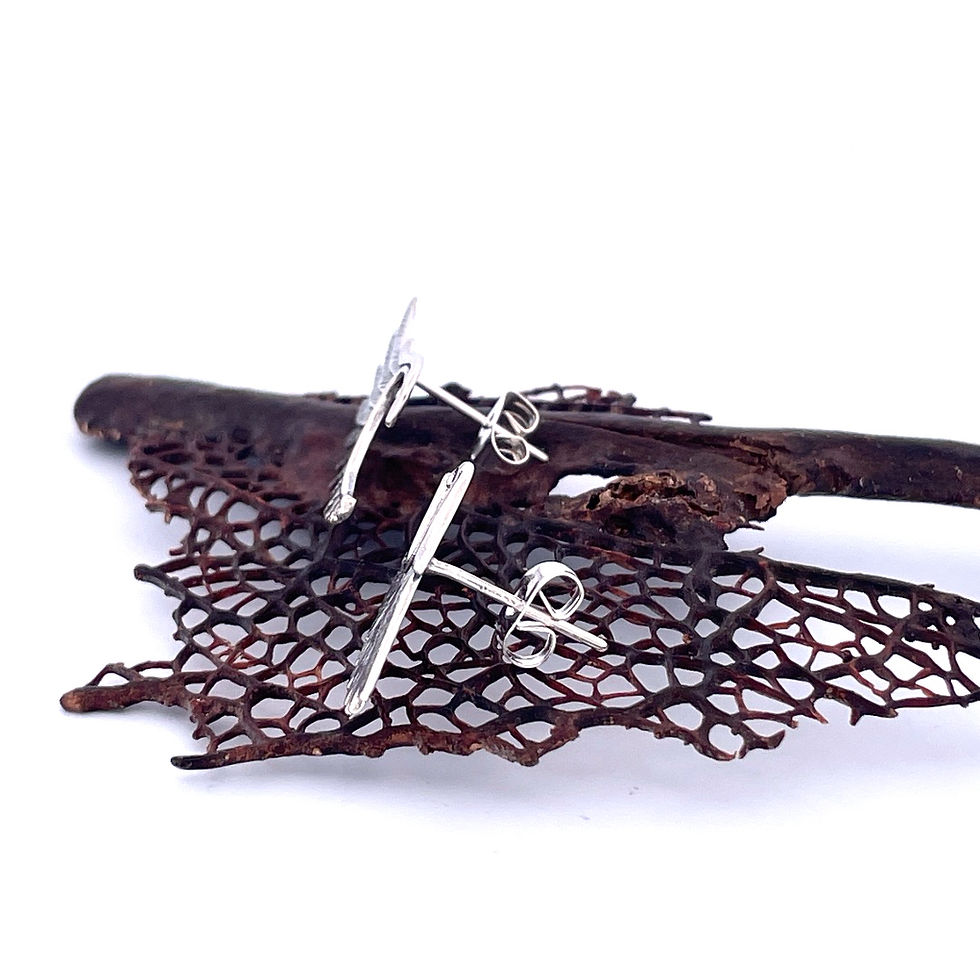 Thumbnail: Silver Wave Wing Studs 