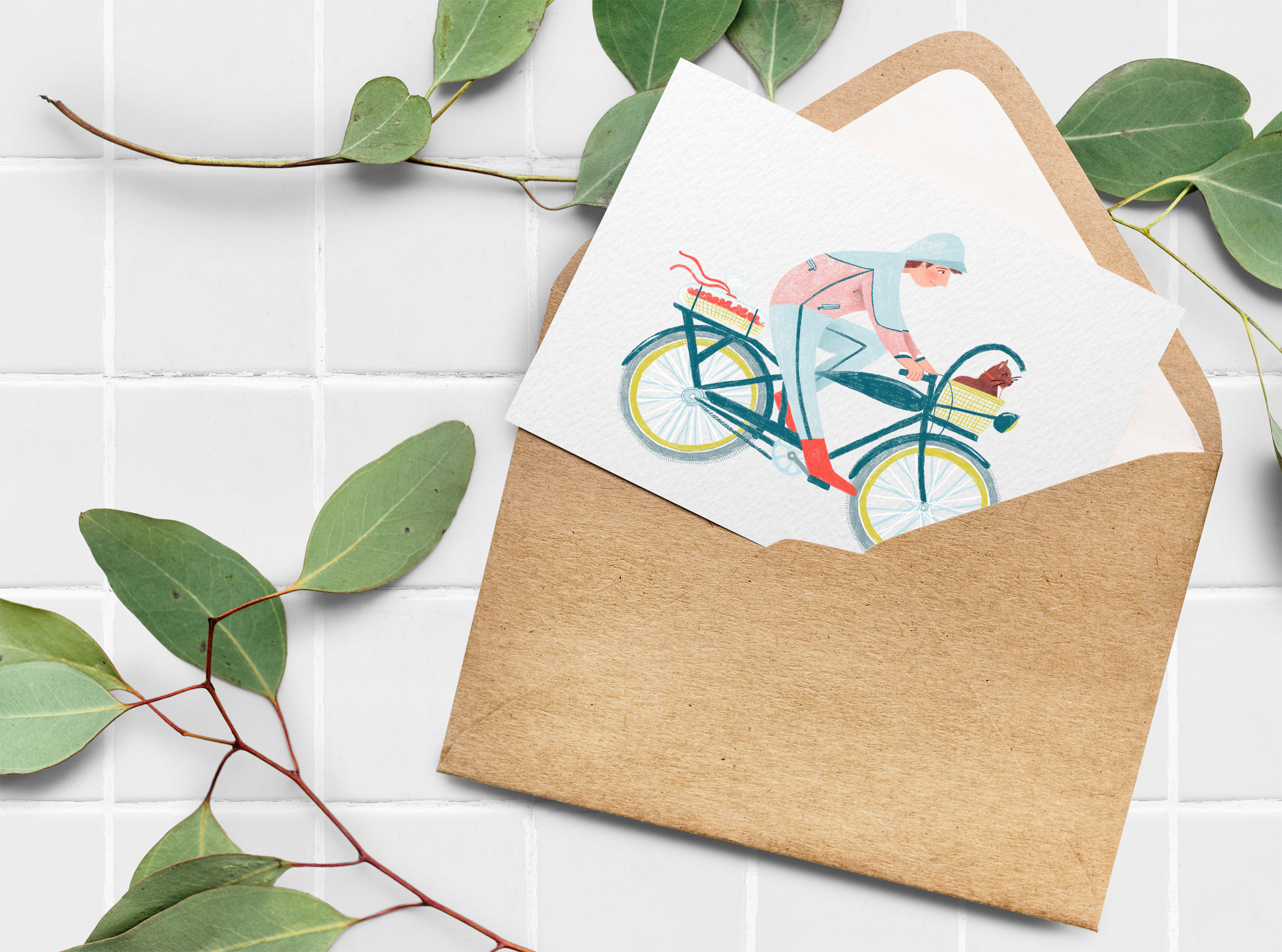 Bicycle Hearts Greeting Card