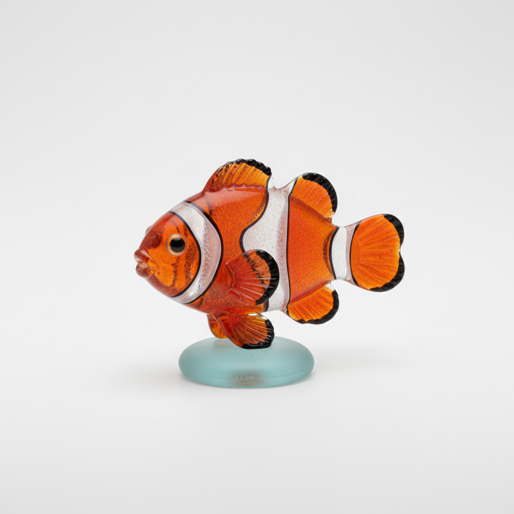 Glass Clownfish Sculpture