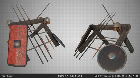 Roman Armor Stand Render (Textured) (Game Art ITGM 236)