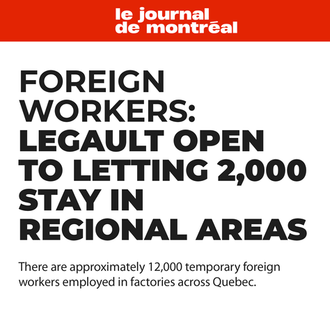 Statement by Karl Blackburn regarding Prime Minister François Legault's comments on foreign workers in the regions