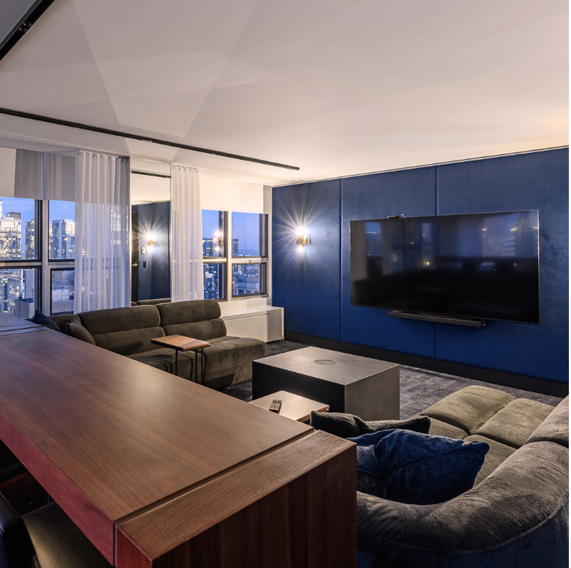 Room where we can watch movies, cinema.