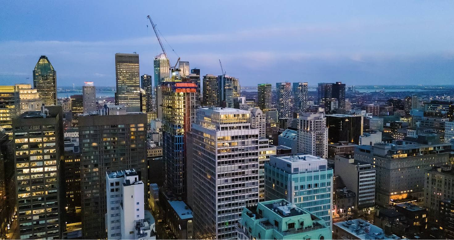 Luxury apartment building views at Le Cartier Montreal