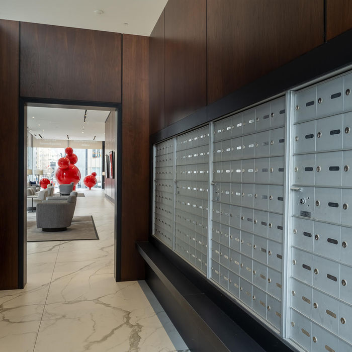 Mailroom in Le Cartier apartments for rent in Montreal