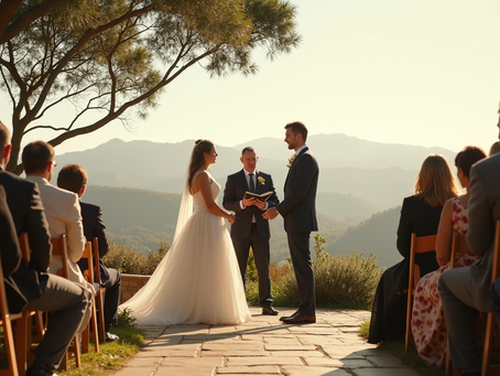 bride and groom saying i do in the hill country
