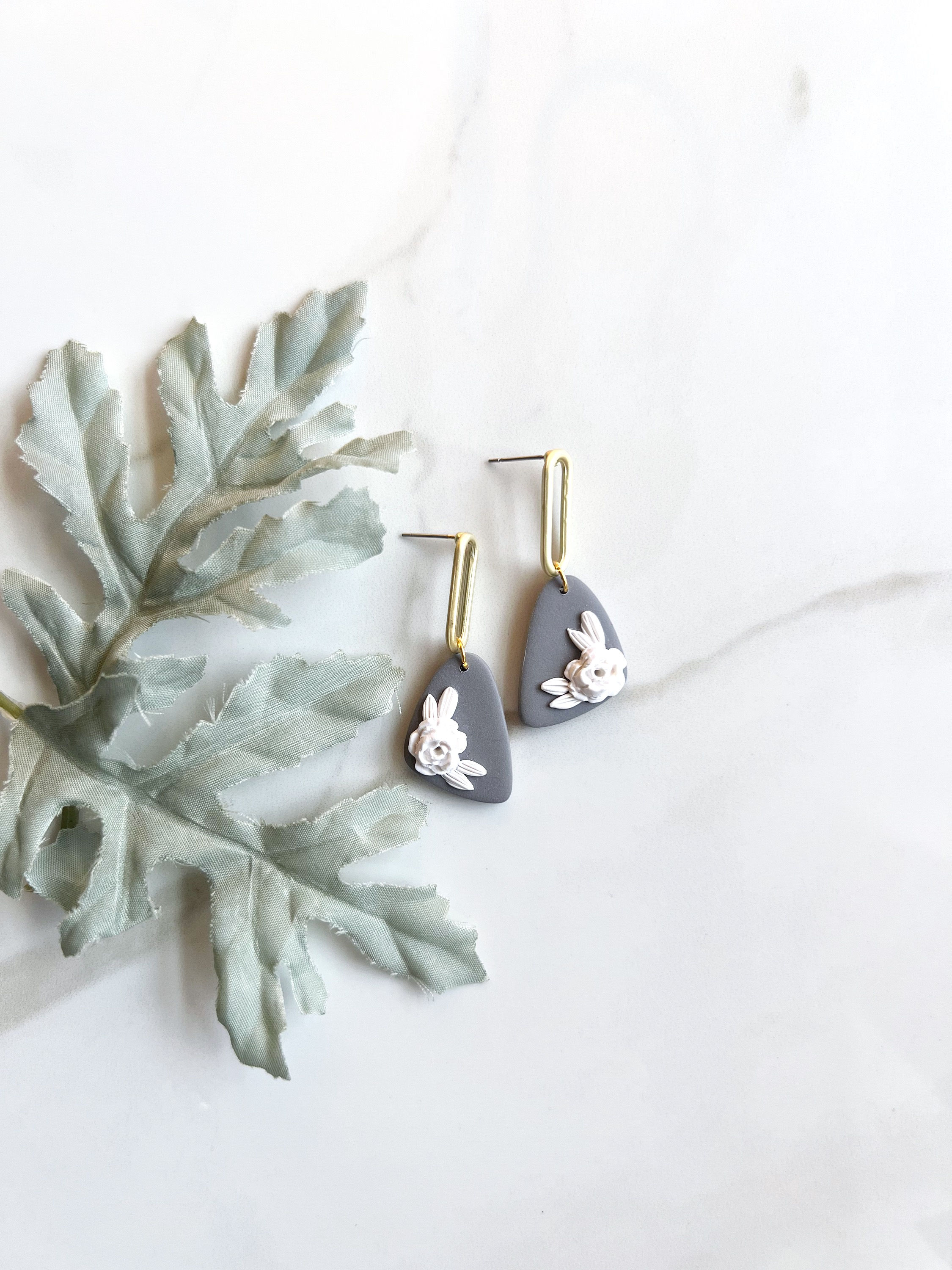 Gray & White Florals III