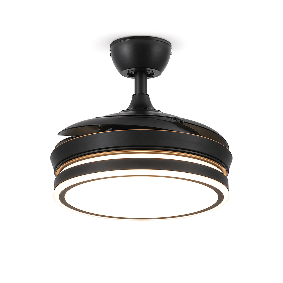 Modern black ceiling fan for aluminum pergolas Toronto