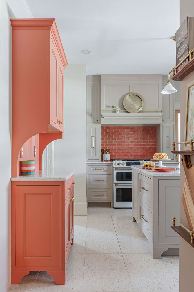 Country modern kitchen with pops of color 