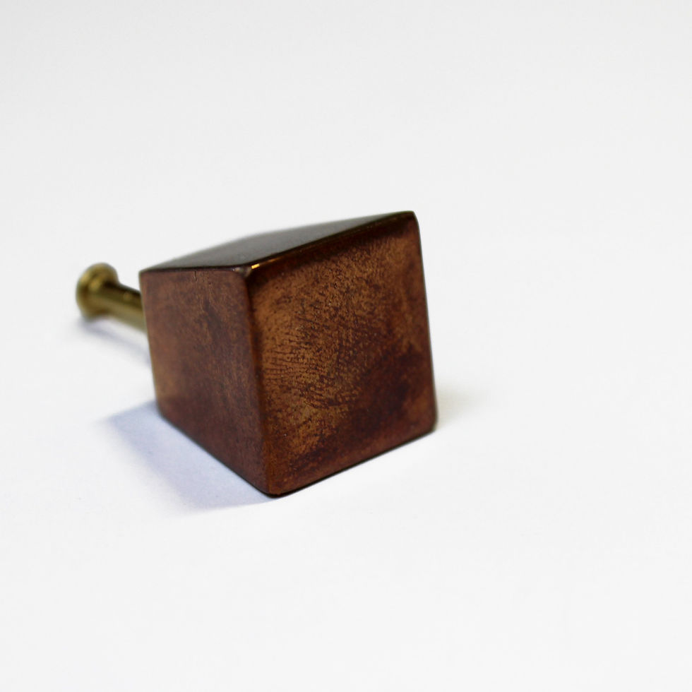 Thumbnail: Small Pyramid Knob with flat face in unlacquered copper finish