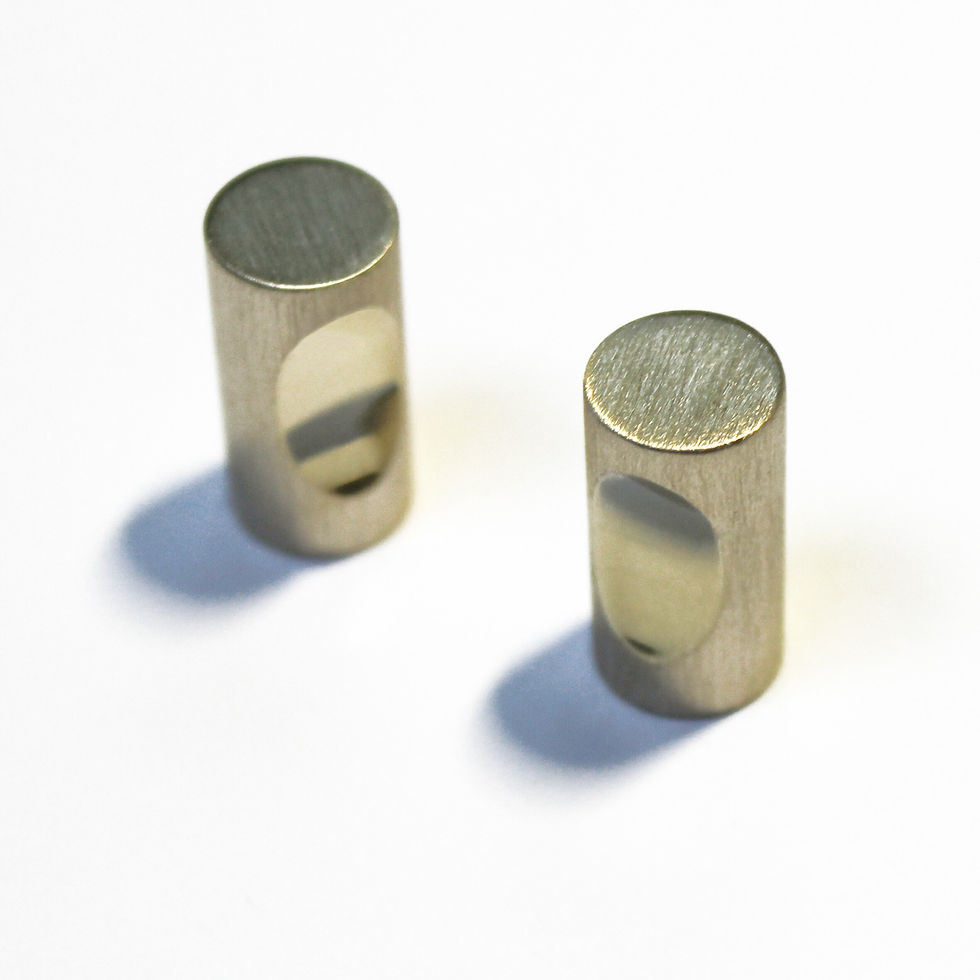 Thumbnail: Slim Cylinder Pull in brushed brass finish
