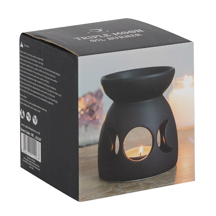 Thumbnail: Black Triple Moon Cut Out Oil Burner