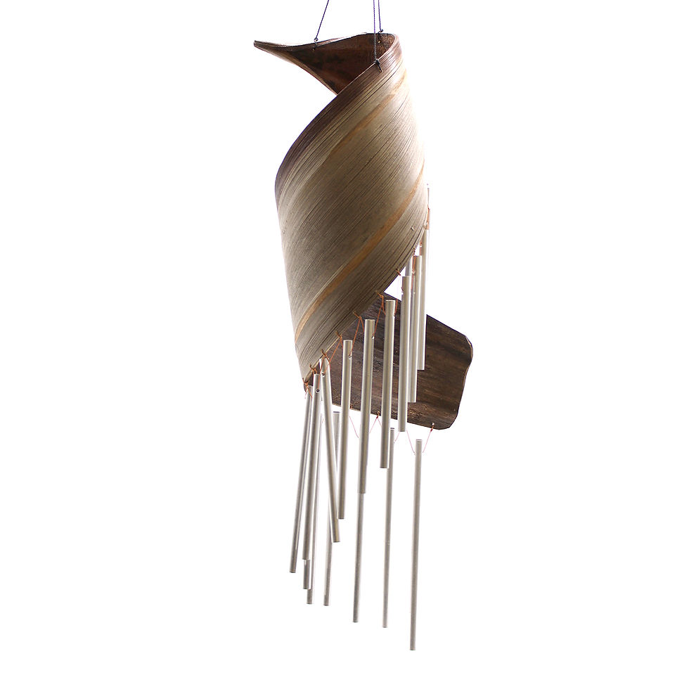 Thumbnail: Coconut Leaf Wind Chimes - Natural