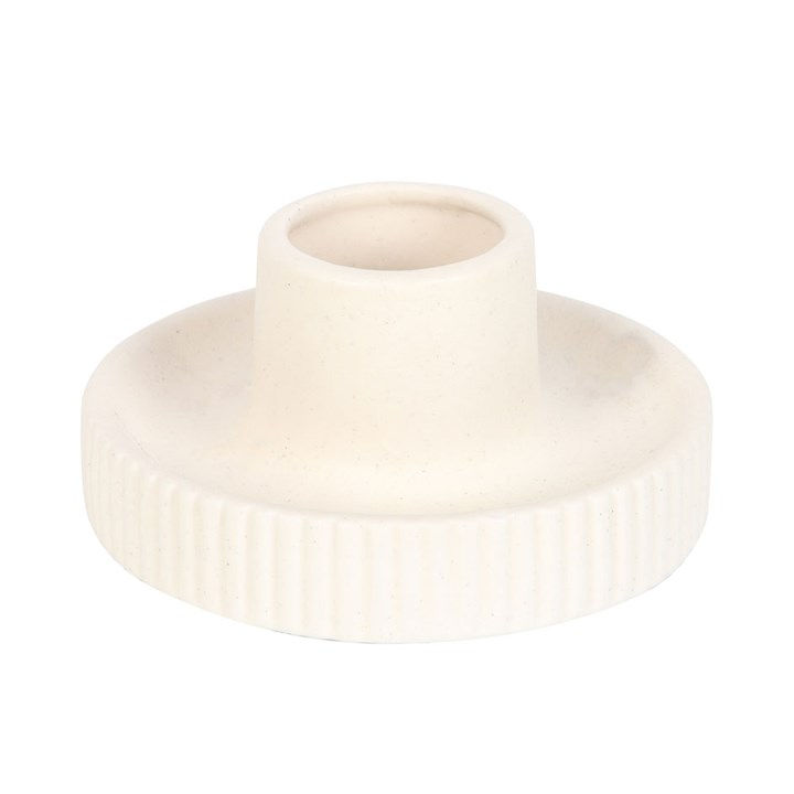 Thumbnail: *Cream Ribbed Ceramic Smudge Bowl (12/24)