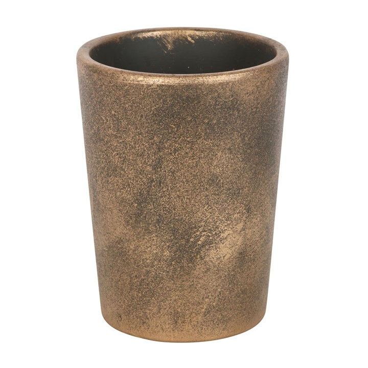 Thumbnail: Moon Gazing Hare  Bronze Terracotta Plant Pot by Lisa Parker