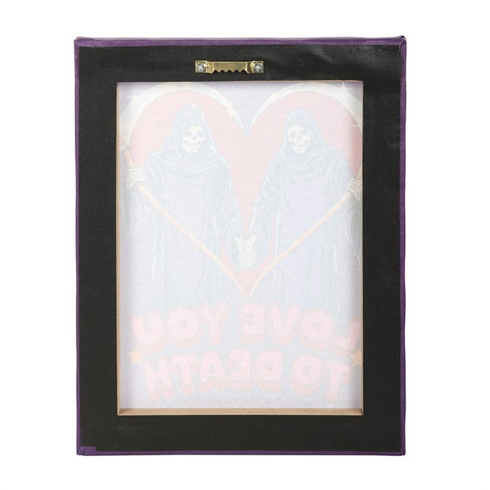 Thumbnail: 19x25cm Love You To Death Canvas Plaque by Steven Rhodes
