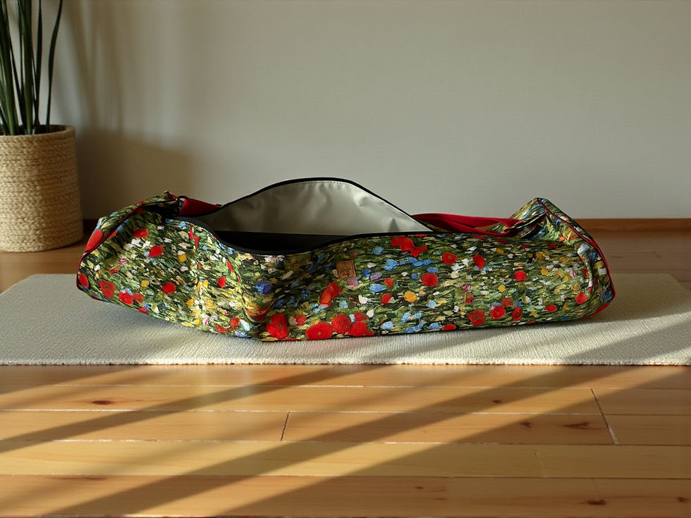 Thumbnail: Wateproof Crossbody Yoga Mat Bag with poppies