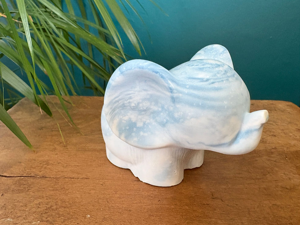Thumbnail: elephant relaxation gift set includes eco resin elephant and lavender eye pillow