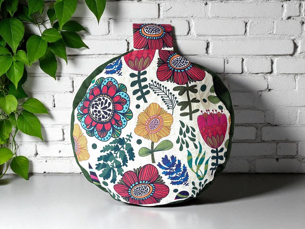 flowery meditation cushion