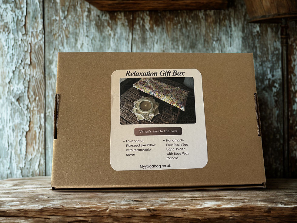 Thumbnail: lavender and flax seed eye pillow and matching tea light holder
