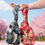 Thumbnail: japanese knot bag in red and blue