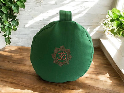 Forest Green Om Meditation Cushion