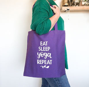 Purple tote bag "eat, sleep, Yoga, Repeat