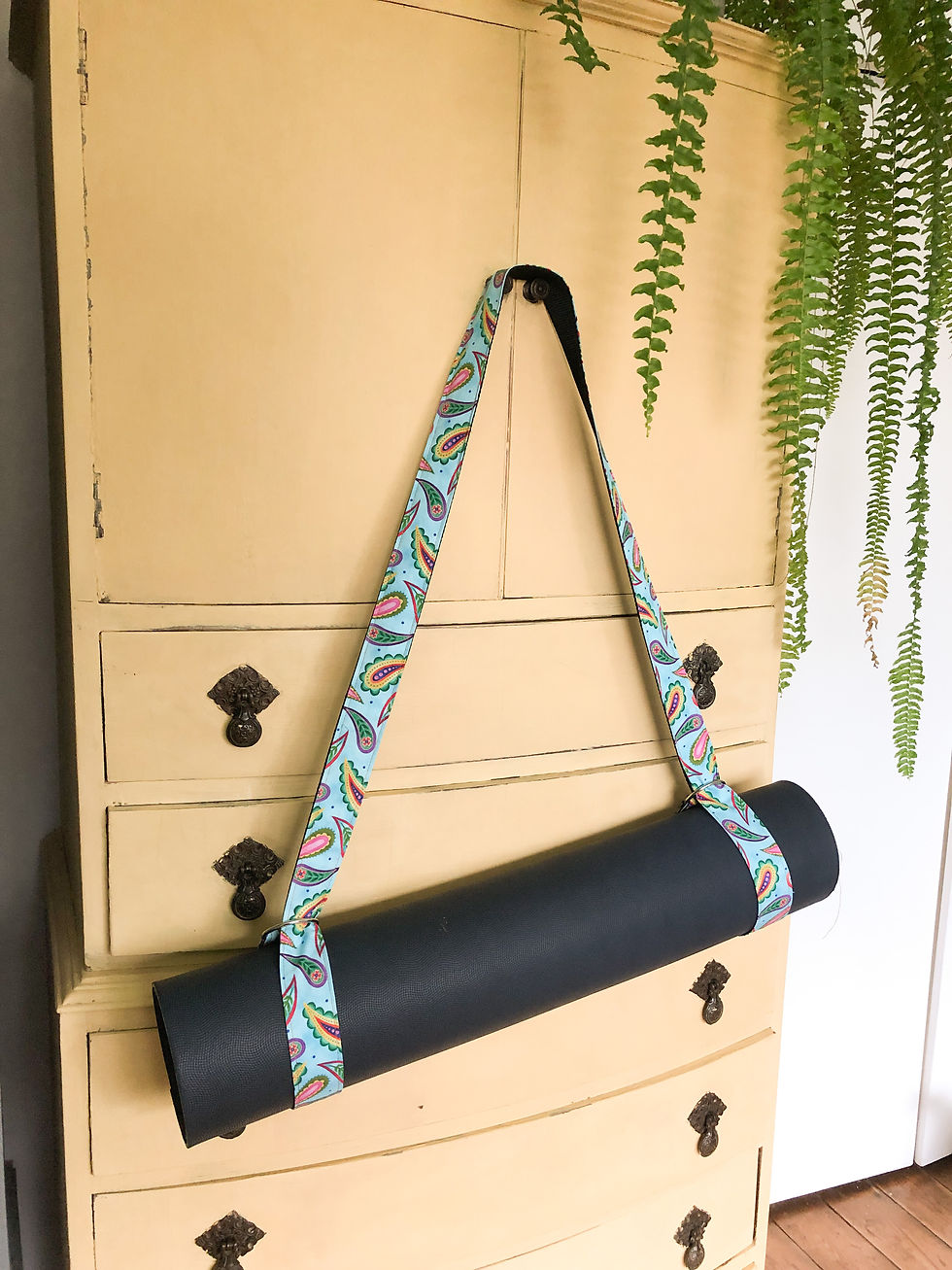 Thumbnail: paisley turquoise yoga mat strap
