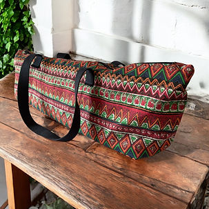 large yoga mat bag in red stripe