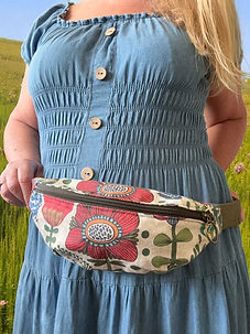 floral bum bag, crossbody bag handmade