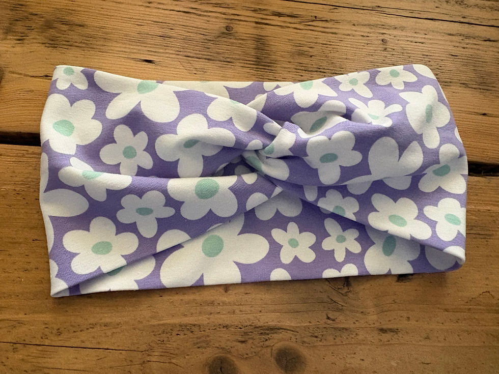 Thumbnail: lavender daisy jersey headband