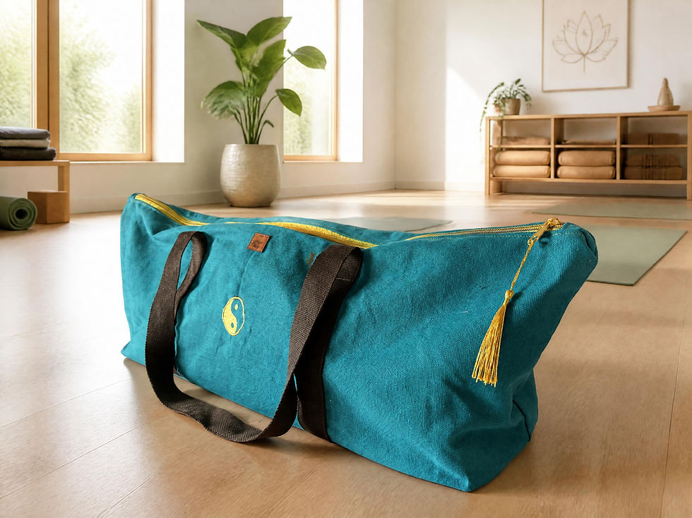 Teal Blue yin and yang yoga mat bag