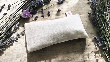 lavender eye pillow in natural linen