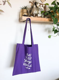 Purple tote bag "eat, sleep, Yoga, Repeat