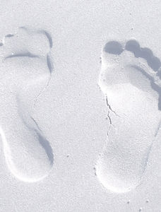 Fotavtrykk i sand