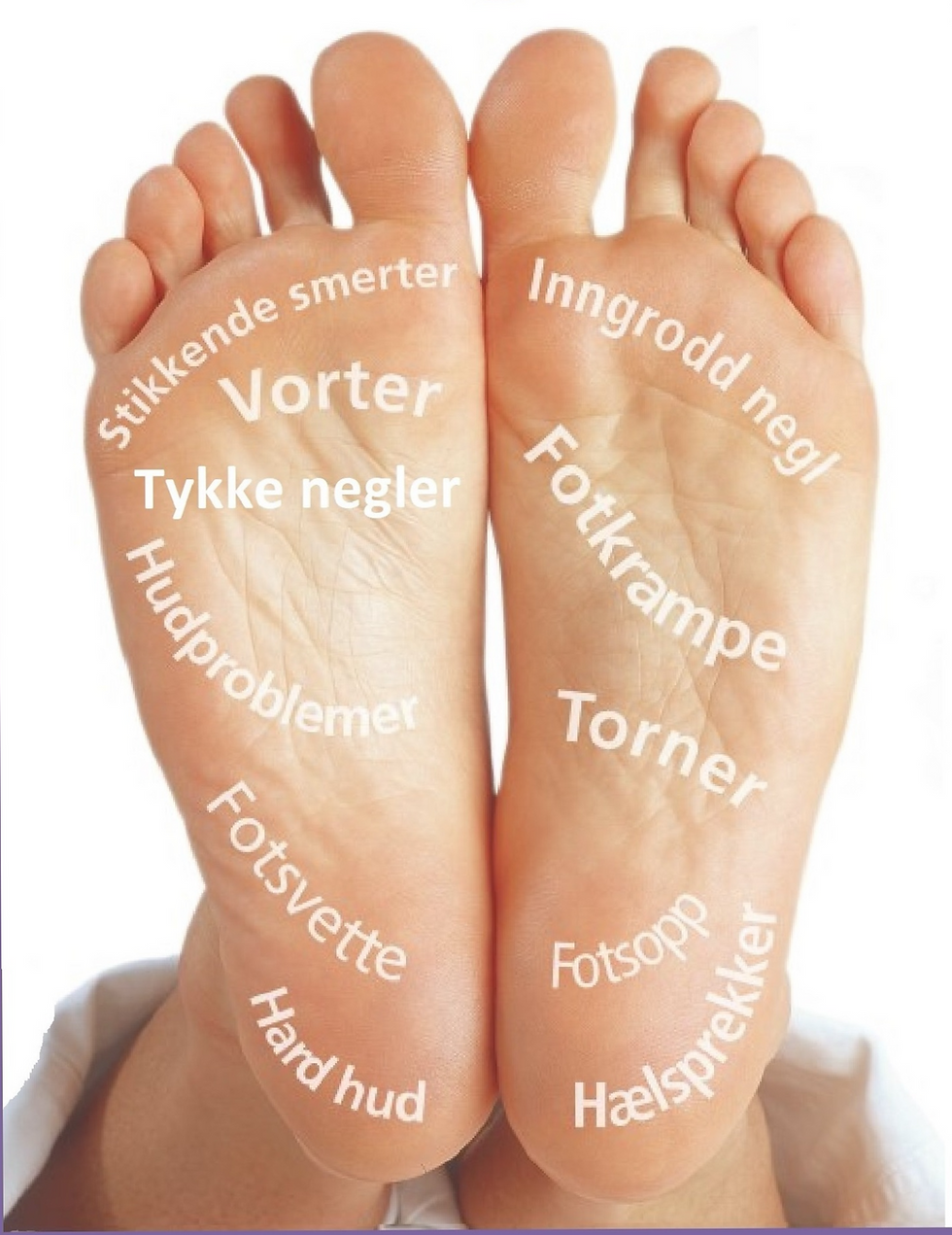 Føtter med tekst