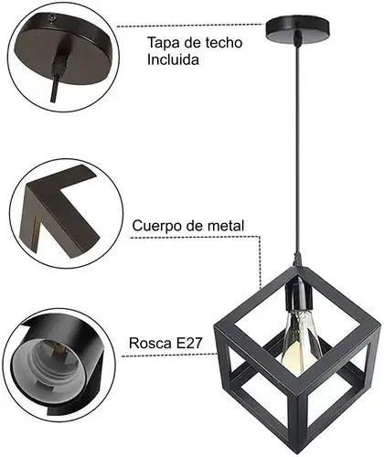 Miniatura: LAMPARA COLGANTE TIPO CUBO