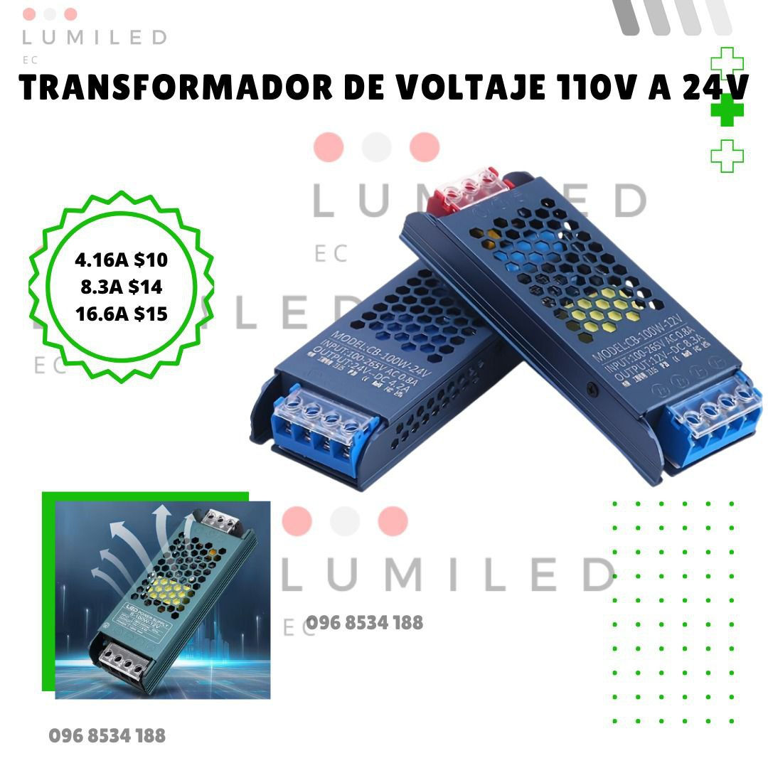 TRANSFORMADOR DE VOLTAJE 110V A 24V