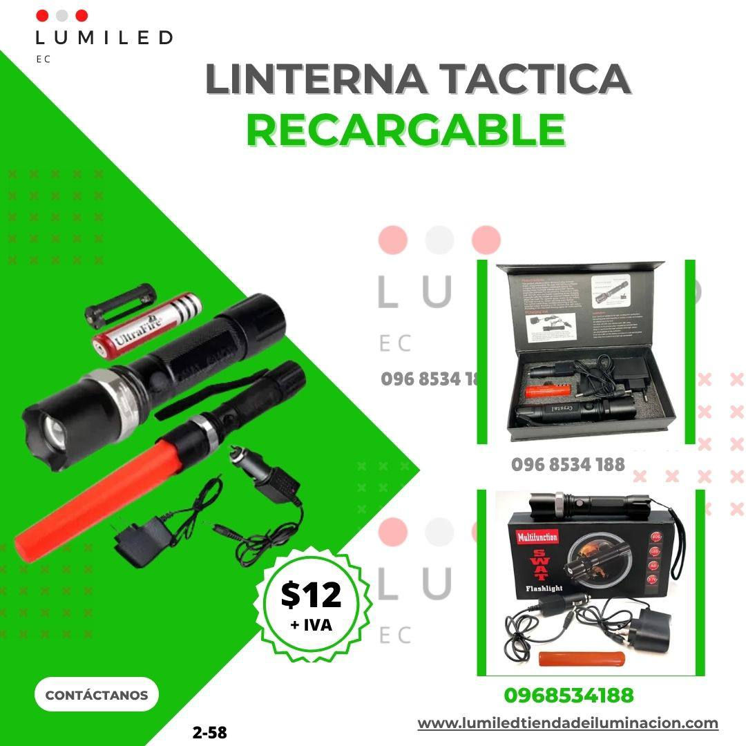 LINTERNA TACTICA RECARGABLE