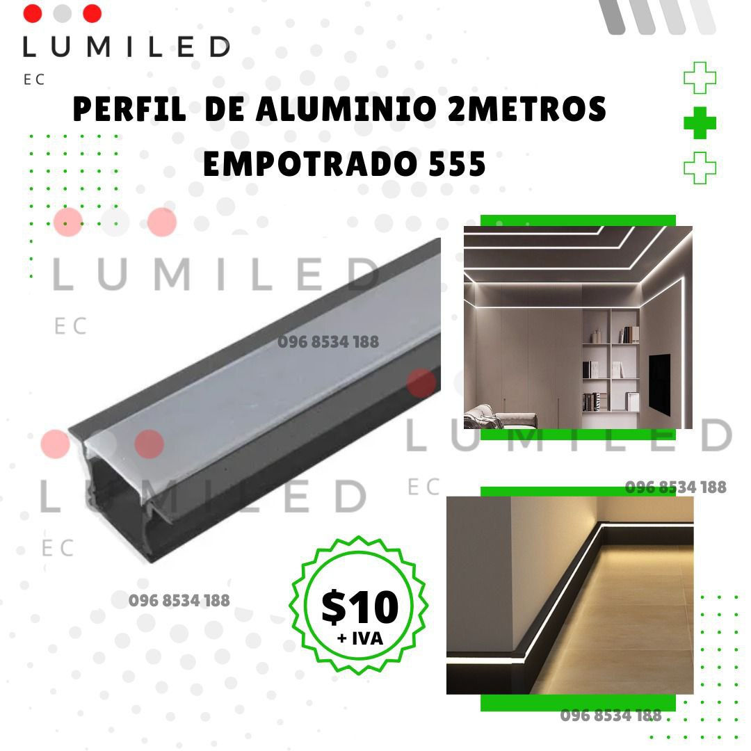 PERFIL DE ALUMINIO EMPOTRADO 555 N