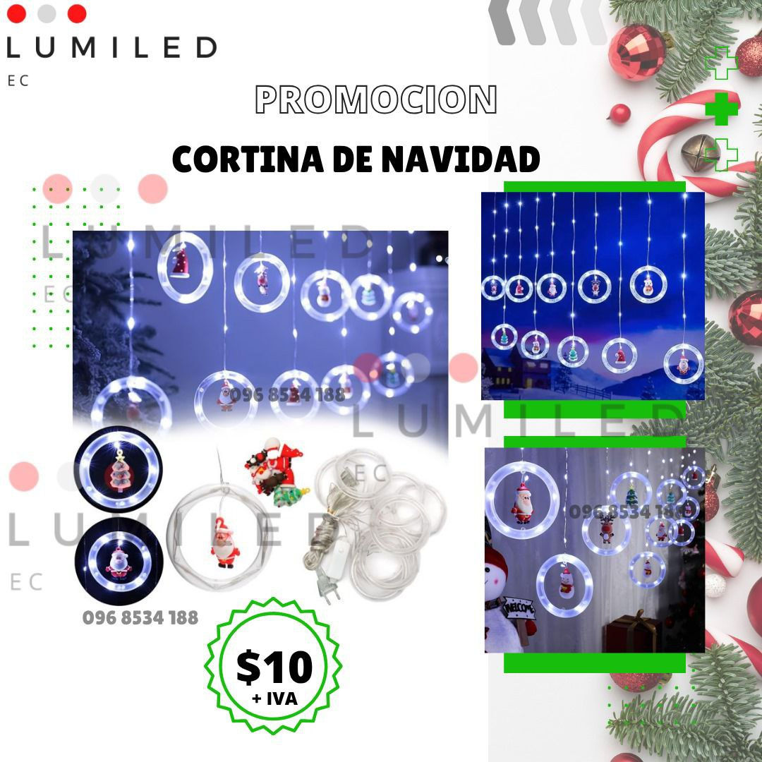 CORTINA NAVIDEÑA DECORATIVA