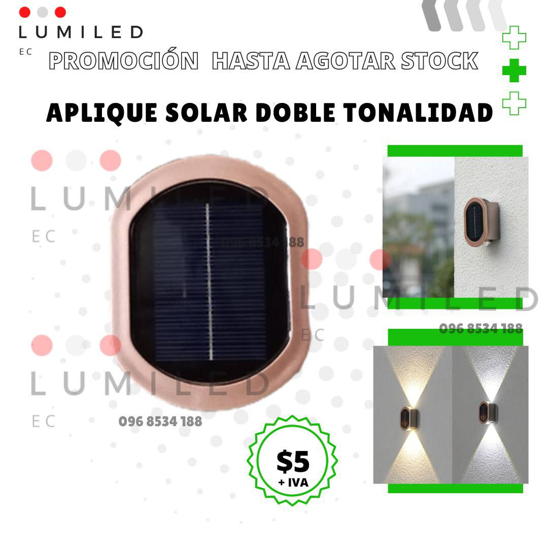 APLIQUE SOLAR DOBLE TONO