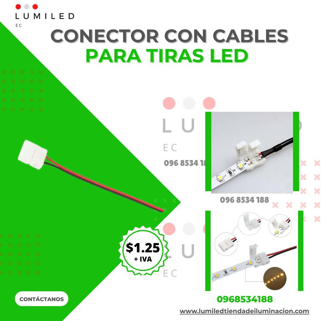 CONECTOR CON CABLES PARA TIRAS LED