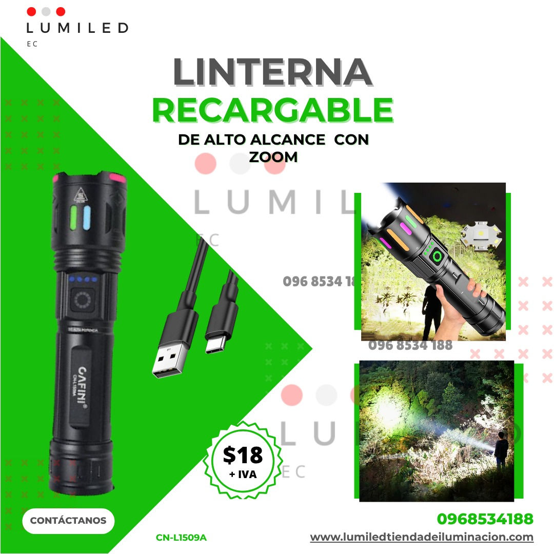 LINTERNA RECARGABLE DE ALTO AlCANCE